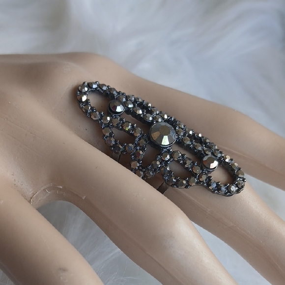 Paparazzi Metallic Black Statement Ring - Picture 7 of 10